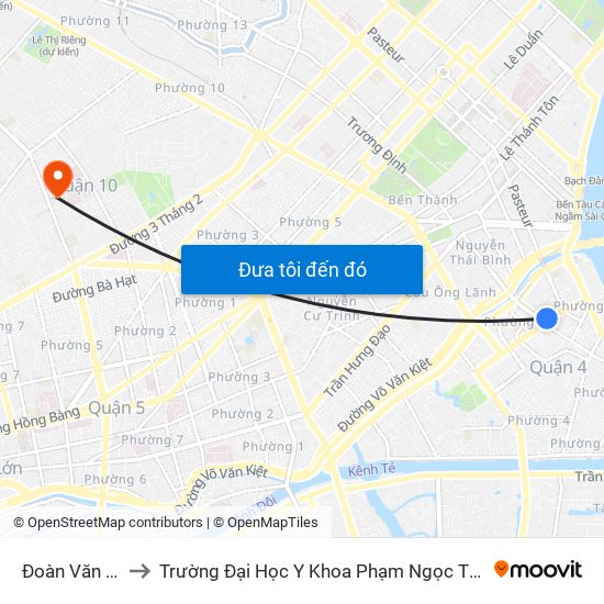 Đoàn Văn Bơ to Trường Đại Học Y Khoa Phạm Ngọc Thạch map