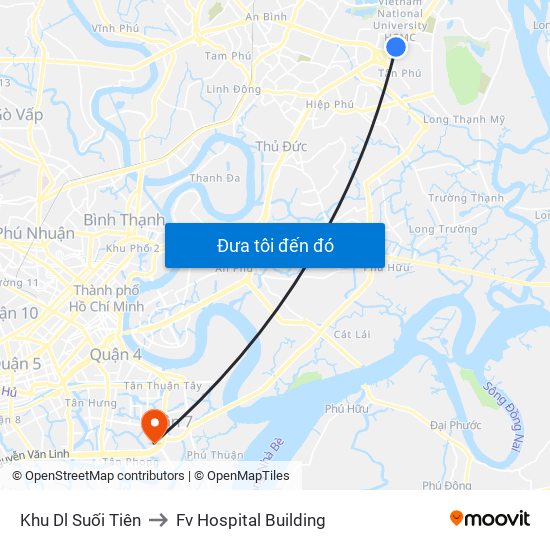 Khu Dl Suối Tiên to Fv Hospital Building map