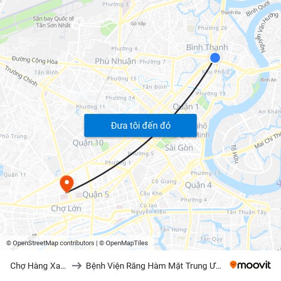 Chợ Hàng Xanh to Bệnh Viện Răng Hàm Mặt Trung Ương map