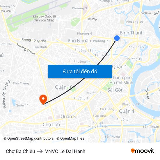 Chợ Bà Chiểu to VNVC Le Dai Hanh map