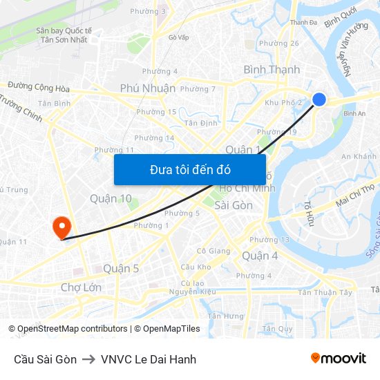 Cầu Sài Gòn to VNVC Le Dai Hanh map