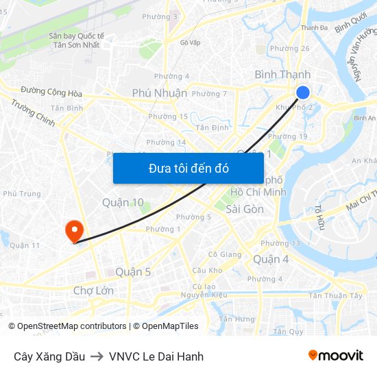 Cây Xăng Dầu to VNVC Le Dai Hanh map