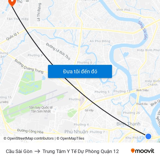 Cầu Sài Gòn to Trung Tâm Y Tế Dự Phòng Quận 12 map