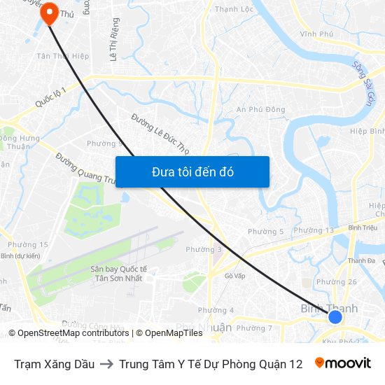 Trạm Xăng Dầu to Trung Tâm Y Tế Dự Phòng Quận 12 map