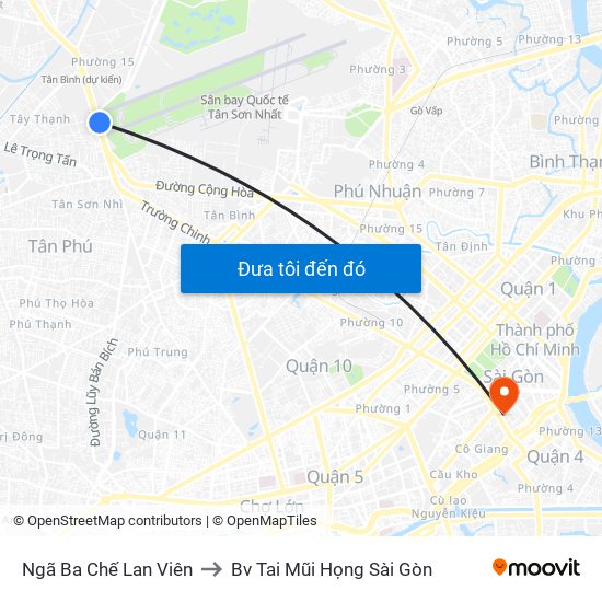 Ngã Ba Chế Lan Viên to Bv Tai Mũi Họng Sài Gòn map