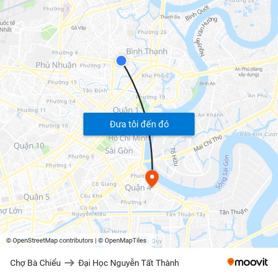 Chợ Bà Chiểu to Đại Học Nguyễn Tất Thành map