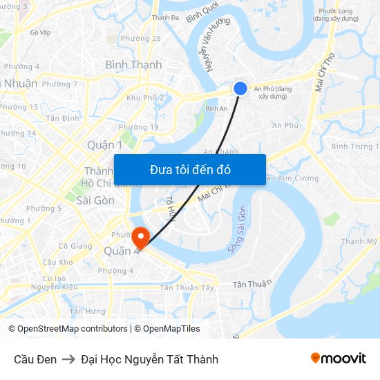 Cầu Đen to Đại Học Nguyễn Tất Thành map