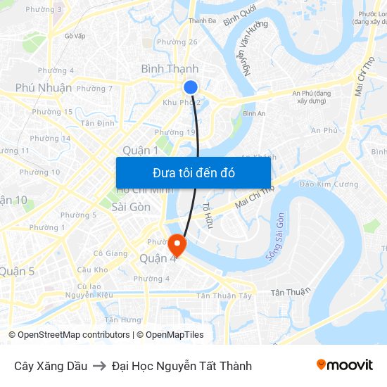 Cây Xăng Dầu to Đại Học Nguyễn Tất Thành map