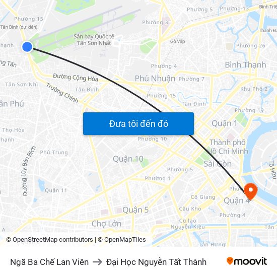 Ngã Ba Chế Lan Viên to Đại Học Nguyễn Tất Thành map