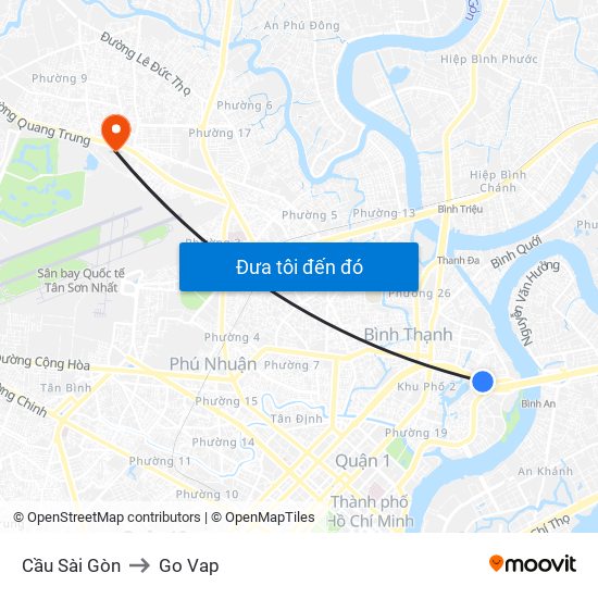 Cầu Sài Gòn to Go Vap map
