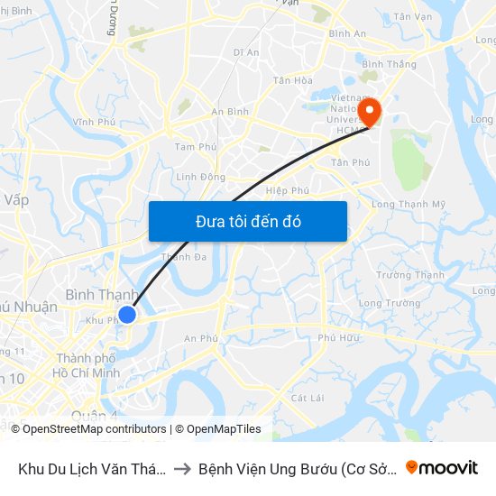 Khu Du Lịch Văn Thánh to Bệnh Viện Ung Bướu (Cơ Sở 2) map