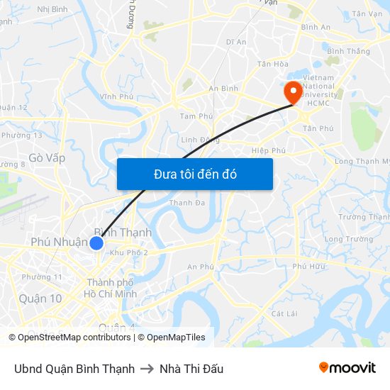 Ubnd Quận Bình Thạnh to Nhà Thi Đấu map