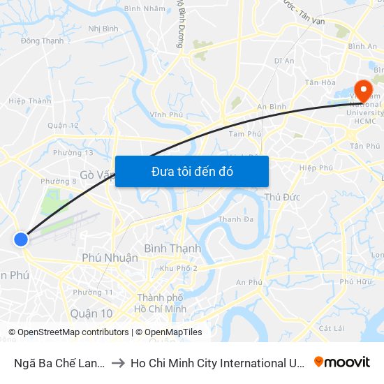 Ngã Ba Chế Lan Viên to Ho Chi Minh City International University map