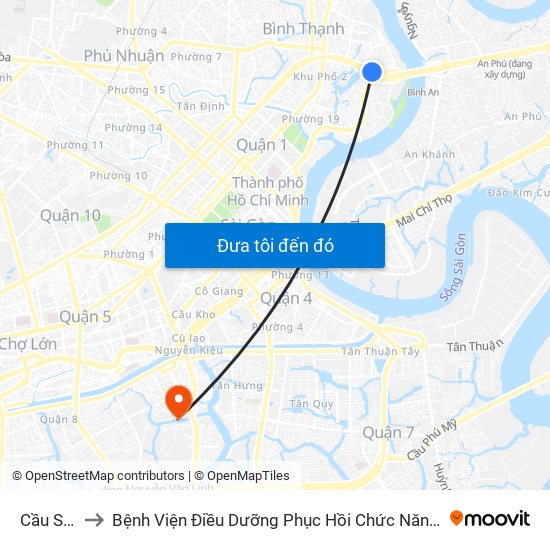 Cầu Sài Gòn to Bệnh Viện Điều Dưỡng Phục Hồi Chức Năng Điều Trị Bệnh Nghề Nghiệp map