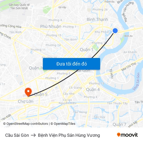 Cầu Sài Gòn to Bệnh Viện Phụ Sản Hùng Vương map