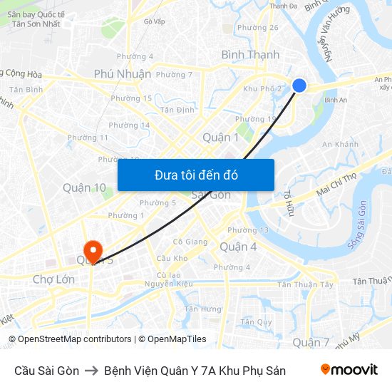 Cầu Sài Gòn to Bệnh Viện Quân Y 7A Khu Phụ Sản map