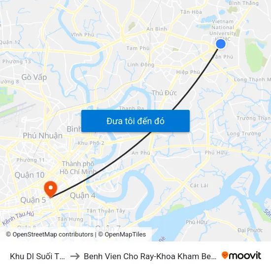 Khu Dl Suối Tiên to Benh Vien Cho Ray-Khoa Kham Benh 2 map