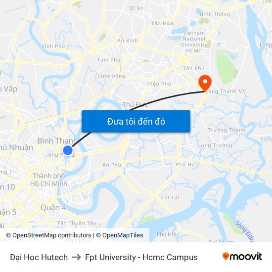 Đại Học Hutech to Fpt University - Hcmc Campus map