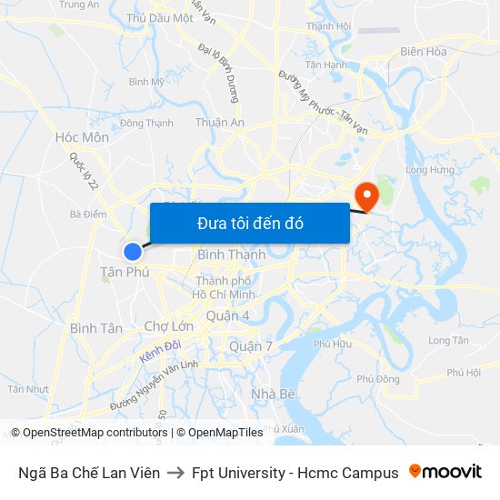 Ngã Ba Chế Lan Viên to Fpt University - Hcmc Campus map