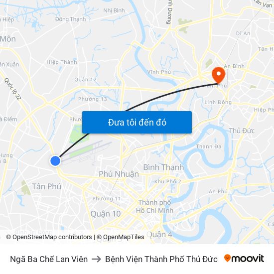 Ngã Ba Chế Lan Viên to Bệnh Viện Thành Phố Thủ Đức map