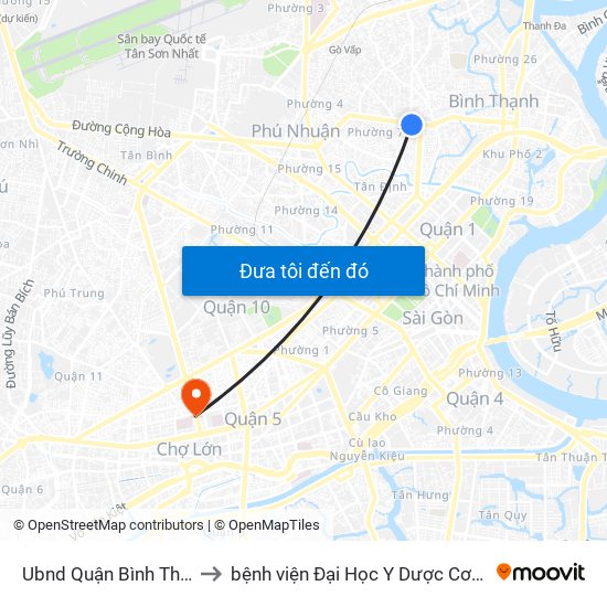 Ubnd Quận Bình Thạnh to bệnh viện Đại Học Y Dược Cơ Sở 2 map