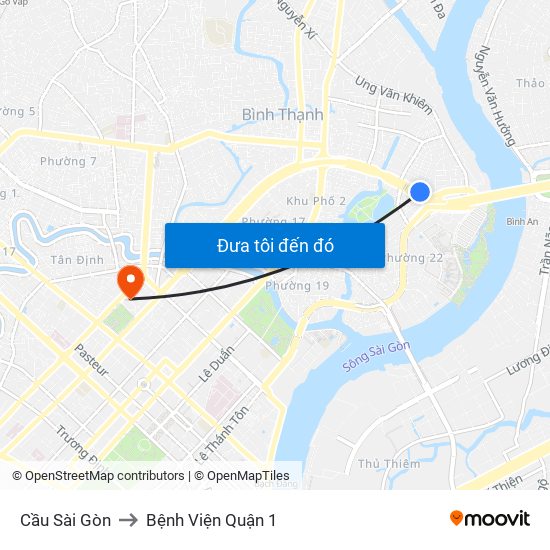 Cầu Sài Gòn to Bệnh Viện Quận 1 map