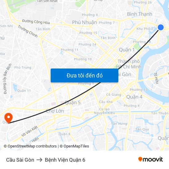 Cầu Sài Gòn to Bệnh Viện Quận 6 map