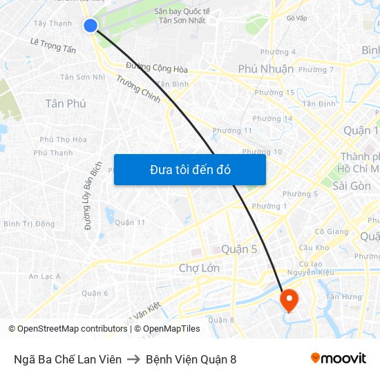 Ngã Ba Chế Lan Viên to Bệnh Viện Quận 8 map