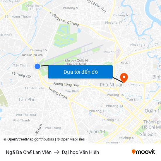 Ngã Ba Chế Lan Viên to Đại học Văn Hiến map