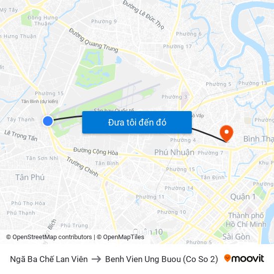 Ngã Ba Chế Lan Viên to Benh Vien Ung Buou (Co So 2) map