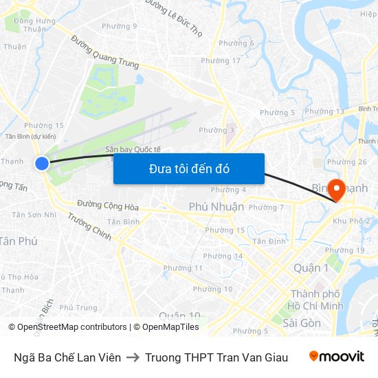 Ngã Ba Chế Lan Viên to Truong THPT Tran Van Giau map