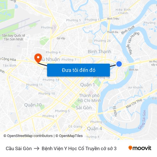Cầu Sài Gòn to Bệnh Viện Y Học Cổ Truyền cở sở 3 map
