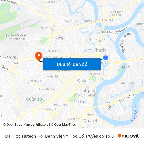 Đại Học Hutech to Bệnh Viện Y Học Cổ Truyền cở sở 3 map