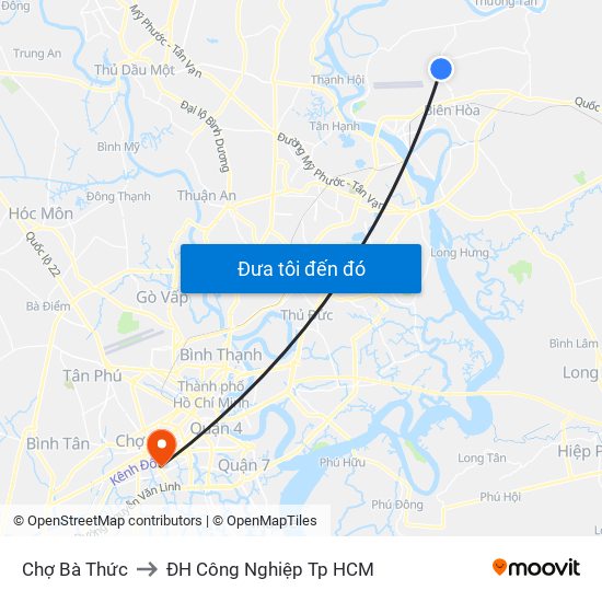 Chợ Bà Thức to ĐH Công Nghiệp Tp HCM map