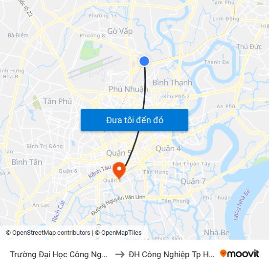 Trường Đại Học Công Nghiệp to ĐH Công Nghiệp Tp HCM map