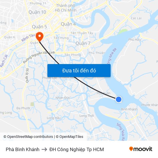 Phà Bình Khánh to ĐH Công Nghiệp Tp HCM map