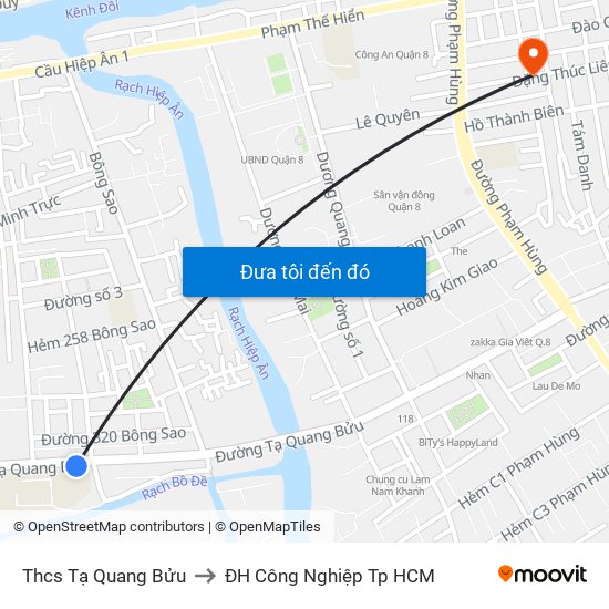 Thcs Tạ Quang Bửu to ĐH Công Nghiệp Tp HCM map