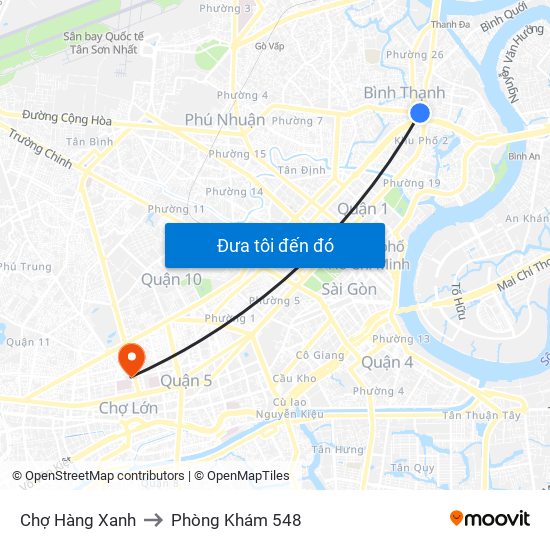 Chợ Hàng Xanh to Phòng Khám 548 map