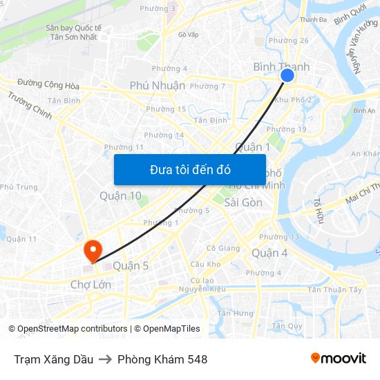 Trạm Xăng Dầu to Phòng Khám 548 map