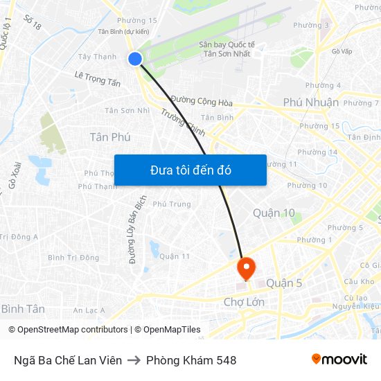 Ngã Ba Chế Lan Viên to Phòng Khám 548 map