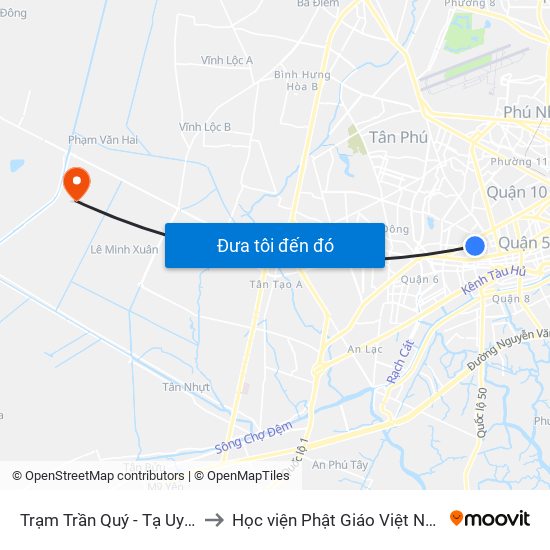 Trạm Trần Quý - Tạ Uyên to Học viện Phật Giáo Việt Nam map