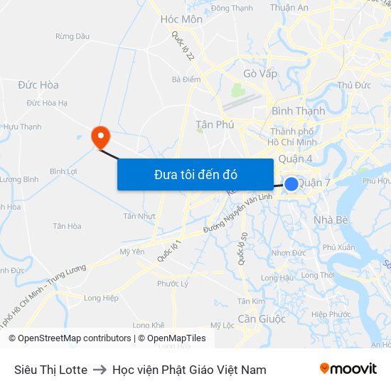 Siêu Thị Lotte to Học viện Phật Giáo Việt Nam map