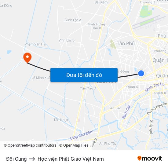 Đội Cung to Học viện Phật Giáo Việt Nam map