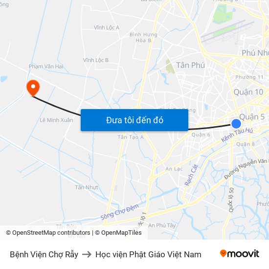 Bệnh Viện Chợ Rẫy to Học viện Phật Giáo Việt Nam map