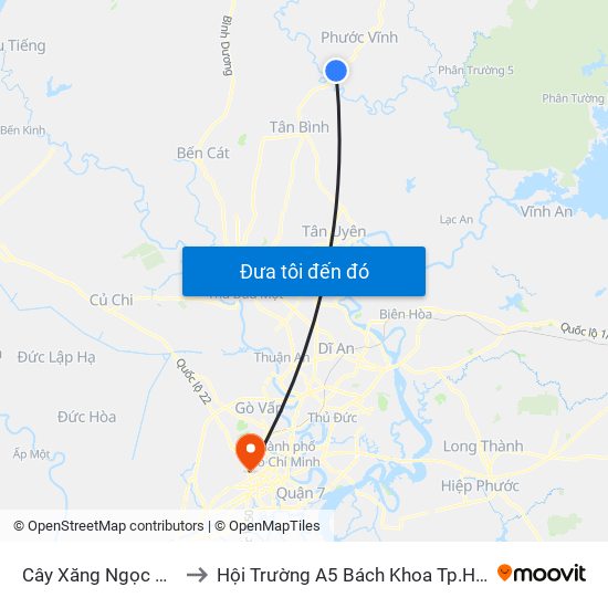 Cây Xăng Ngọc Ánh to Hội Trường A5 Bách Khoa Tp.HCM map