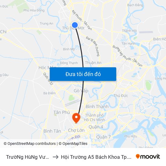 TrườNg HùNg Vương to Hội Trường A5 Bách Khoa Tp.HCM map