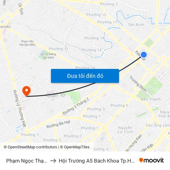 Phạm Ngọc Thạch to Hội Trường A5 Bách Khoa Tp.HCM map