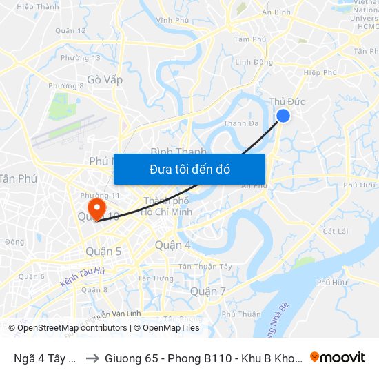 Ngã 4 Tây Hòa (Rmk) to Giuong 65 - Phong B110 - Khu B Khoa Ngoai Than Kinh - BV 115 map