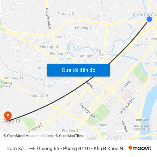 Trạm Xăng Dầu to Giuong 65 - Phong B110 - Khu B Khoa Ngoai Than Kinh - BV 115 map