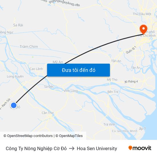 Công Ty Nông Nghiệp Cờ Đỏ to Hoa Sen University map